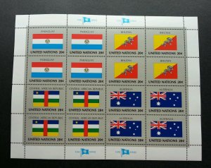 United Nation Flag Paraguay Bhutan Central African Australia 1982 (sheetlet) MNH