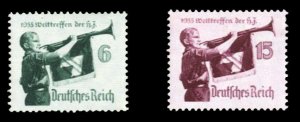 Germany #463-464 Cat$22.50, 1935 Bugler, set of two, never hinged