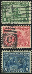 USA 548-550 Pilgrim Tercentenary Issue Postage Stamps 1920 Used