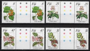 ZAYIX Fiji 495-498 MNH Gutter Pairs Flowers Plants Nature 051023SM35M