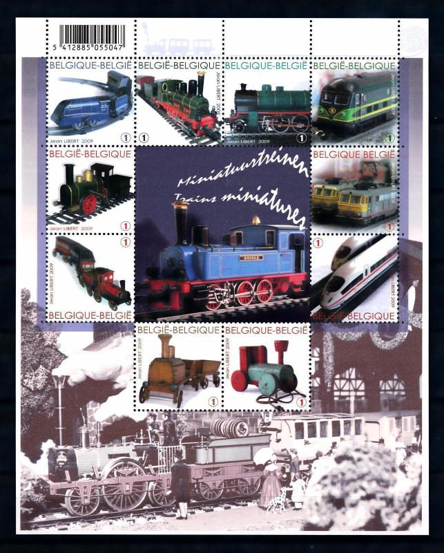 [61963] Belgium 2009 Railway Trains Sheet MNH