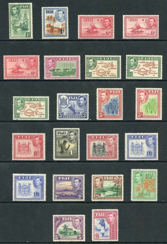 Fiji SG249/266b KGVI Part Set with Shades Mixture of U/M and M/M