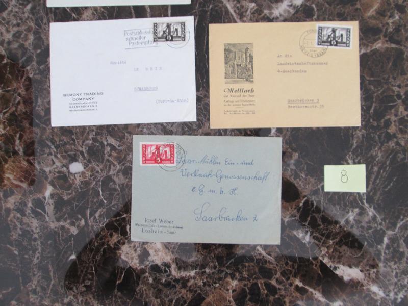 Great lot 5 Covers Postal History Post War Saar Germany