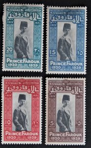 Egypt #155-158 MH Complete Set Prince Farouk 1929