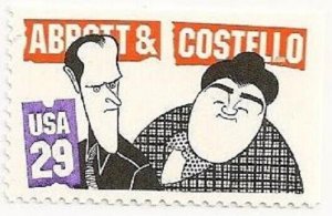 US 2566 Comedians Abbott & Costello 29c single MNH 1991