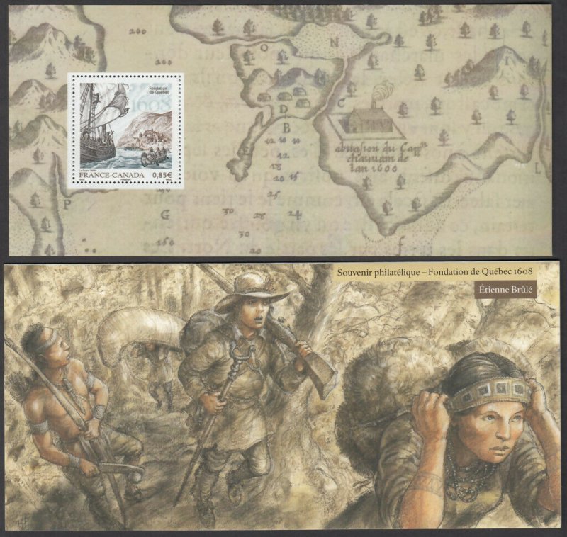 #28. FRANCE-CANADA = 2008 JOINT ISSUE = MNH SS in folder Etienne Brule (5/6)