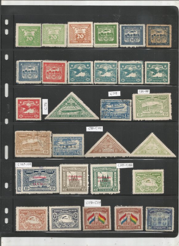 PARAGUAY COLLECTION ON STOCK SHEET, MINT/USED