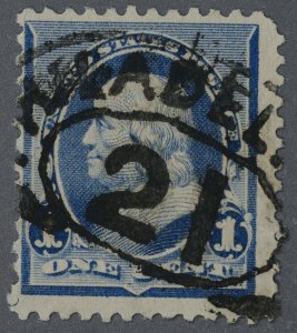 United States #219 Used Good Color and Clean Paper PHILADELPHIA Oval Number 21