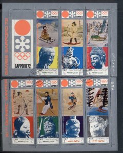 Yemen 1971 Mi#1353-1359 Winter Olympics Sapporo, Winter Sports in Japanese pa...