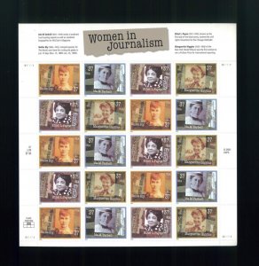 United States 37¢ Women in Journalism Postage Stamp #3665 MNH Full Sheet