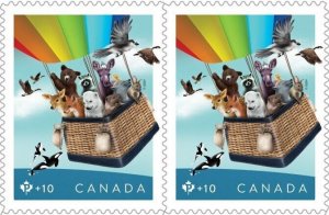 Canada B35 Community Foundation Animals Hot Air Balloon P+10 horz pair MNH 2024