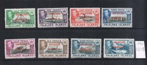 Falkland Islands Dependency 1944 Sc 5L1-8 set of 8 MH