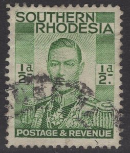 SOUTHERN RHODESIA SG40 1937 ½d GREEN USED