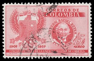 COLOMBIA YEAR 1957 AIRMAIL STAMP SCOTT # C299. USED. # 1