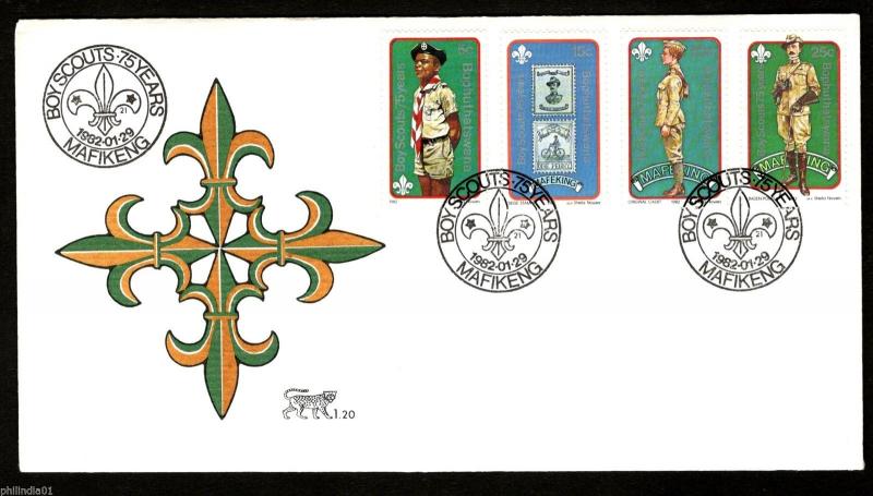 Bophuthatswana 1982 Boy Scouts Cadet Lord Baden Powell Sc 84-87 FDC # 16402