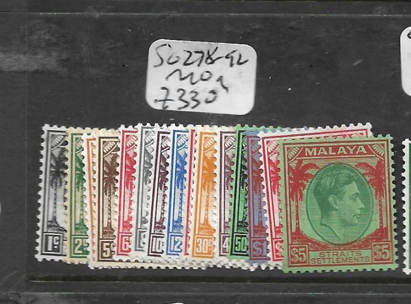 MALAYA STRAITS SETTLEMENTS (PP0110BB)  KGVI SET TO $5.00 SG 278-292  MOG