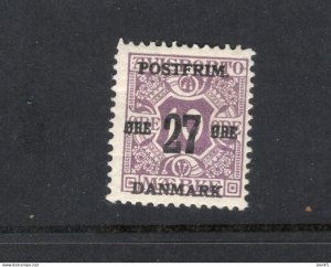 Denmark 1918 27o/10o Ovpt Perf 13 Cv $105 MH 17441