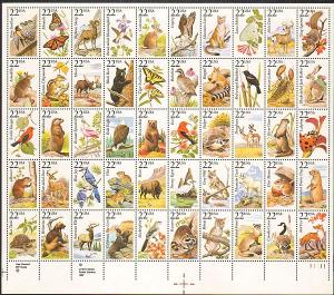 US #2286-35 Mint Sheet 50 State Wildlife animals