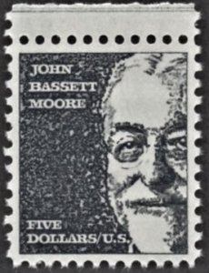 US 1295a MNH VF $5 John Bassett Moore Mottled Tagging