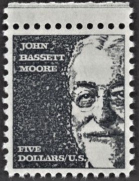US 1295a MNH VF $5 John Bassett Moore Mottled Tagging