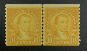 MOMEN: US STAMPS #603 LINE PAIR MINT OG NH LOT #52130