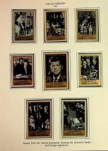 UM-AL-QIWAIN Sc 26-33 NH PERF&IMPERF SETS+S/S OF 1965 - PRESIDENT J.F. KENNEDY