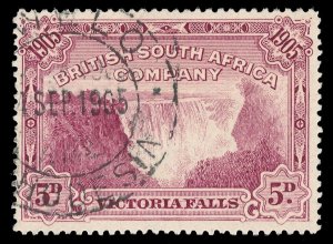 Rhodesia 1905 Victoria Falls 5d claret (p14½-15) very fine used. SG 96. Sc 78.