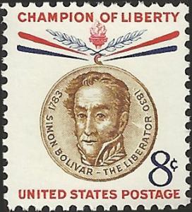 # 1111 MINT NEVER HINGED SIMON BOLIVAR