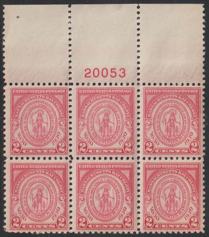 MALACK 682 VF/XF OG NH, plate block, large top, Amazing! pb4394