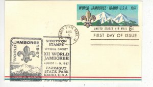 1967 UXC7 BOY SCOUTS WORLD JAMBOREE FARRAGUT PARK OFFICIAL SCOUTS ON STAMPS