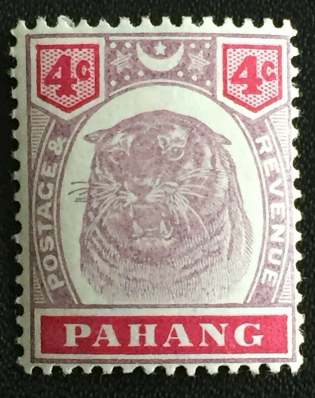 MALAYA PAHANG 1899 Tiger 4c MNG SG#15 M3524 