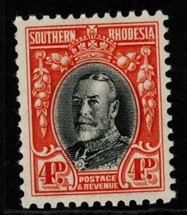 SOUTHERN RHODESIA SG19a 1935 4d BLACK & VERMILION p11½ MTD MINT