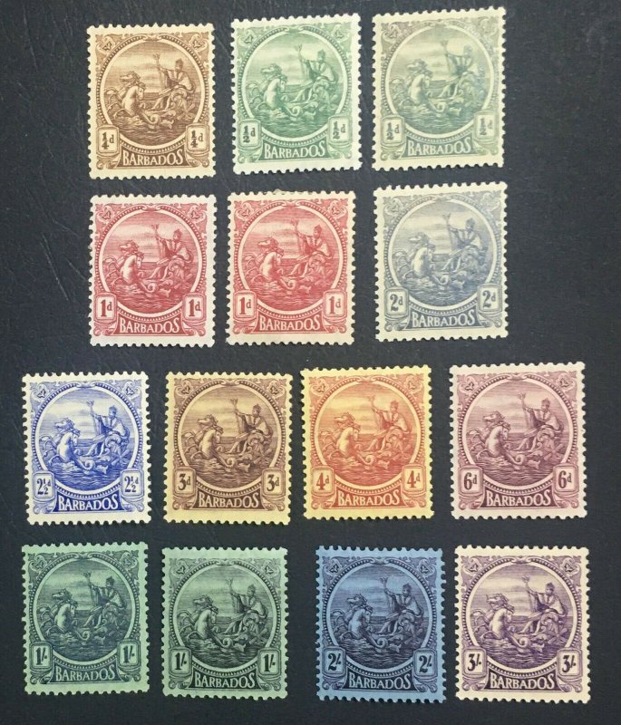 MOMEN: BARBADOS SG #213-228 1921-24 MINT OG H LOT #60653