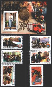 Cuba. 2016. Rescuers, firefighters, dog. MNH. 