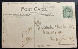 1909 England Picture Postcard Cover Perfin Stamp St Dominics Priory London
