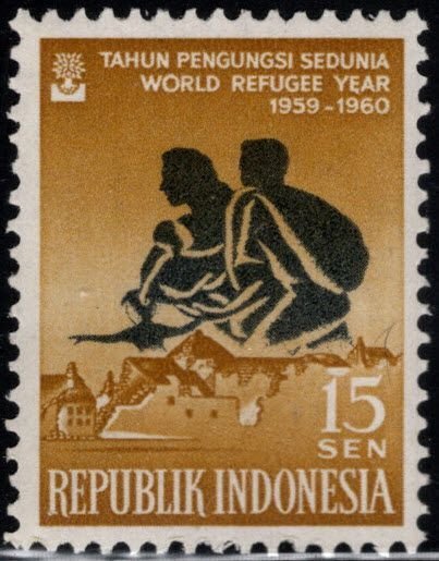 Indonesia Scott 489 mint hinged World Refugee stamp 1960