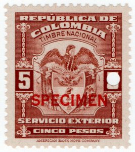 (I.B) Colombia Revenue : Consular Service 5P (ABN Specimen)