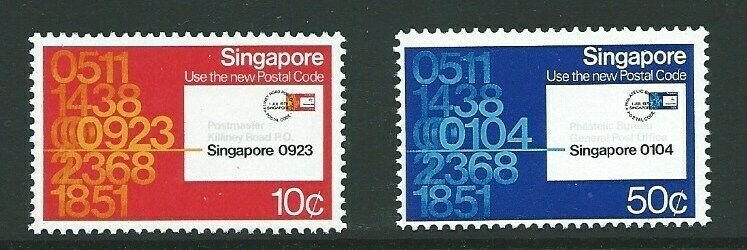 SINGAPORE SG350/1 1979 POST CODE PUBLICITY MTD MINT