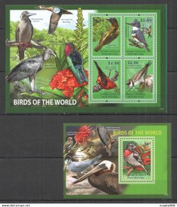 2011 Grenada Carriacou Birds Of The World Flora & Fauna Bl+Kb ** Nw0468