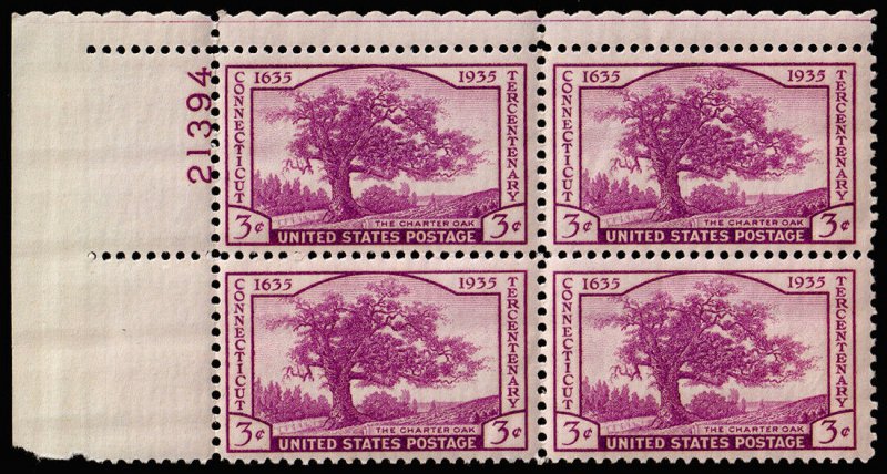 United States Scott 772 Plate Block of 4 Upper Left (1935) Mint NH VF A