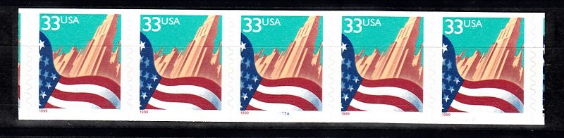 USA PNC SC# 3281 FLAG OVER CITY $0.33c PL# 7777A - LARGE DATE S.A.- PNC5 MNH