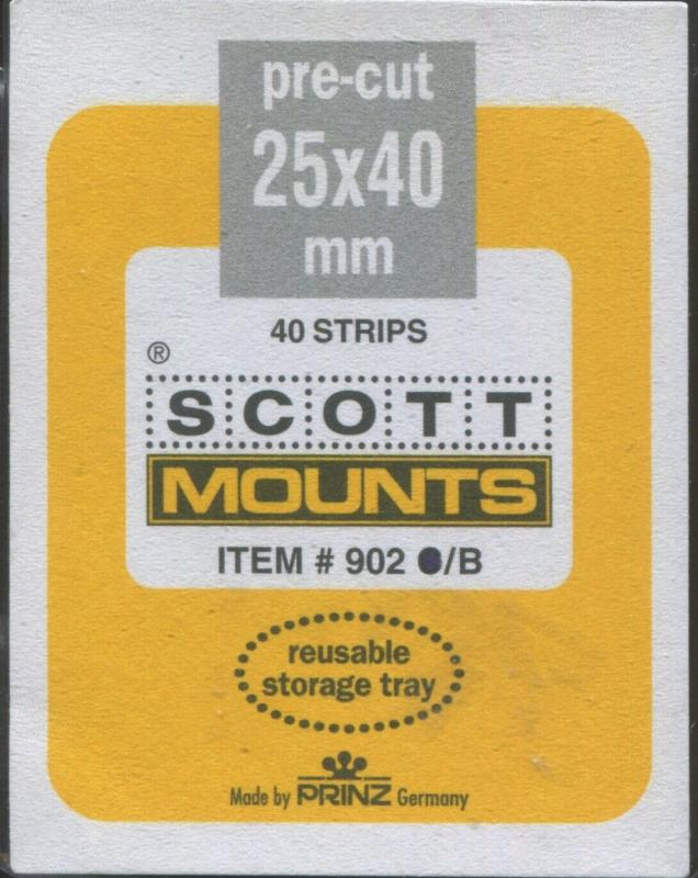 Scott/Prinz US Standard Comm. Horizontal Stamp Mounts Size: 40x25 Clear #901 C 