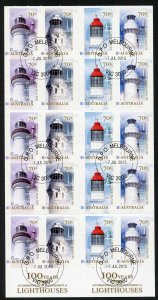 Australia SG4392b Lighthouses of Australia booklet (SB508) pane Fine Used