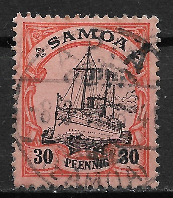 1900 Samoa Sc62 Kaiser's Yacht 30pf used SCV$11.00