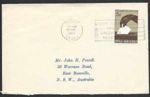 PAPUA NEW GUINEA 1964 cover Rabaul BLOOD DONORS slogan cancel..............25689