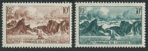 Fr Polynesia 160-161, MNH. Michel 213-214. 1948. Coast of Moorea.