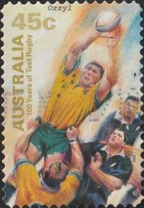 Australia #1764 1999 45c Centenary of Rugby-Line-out USED-VF-NH.