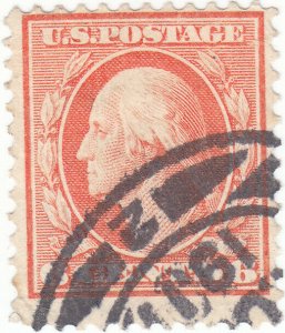  Scott #336 - 6c Red Orange - Washington - Used - SCV - $6.50