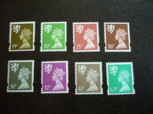 Stamps - Scotland - Scott# SMH63-70 - MNH Machin Set of 8 Syncopated Stamps