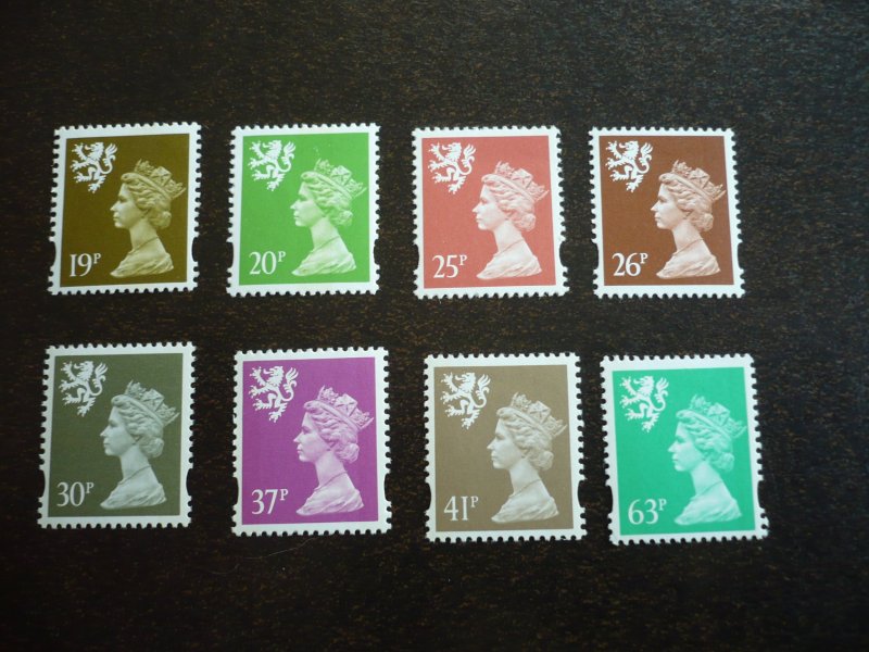 Stamps - Scotland - Scott# SMH63-70 - MNH Machin Set of 8 Syncopated Stamps